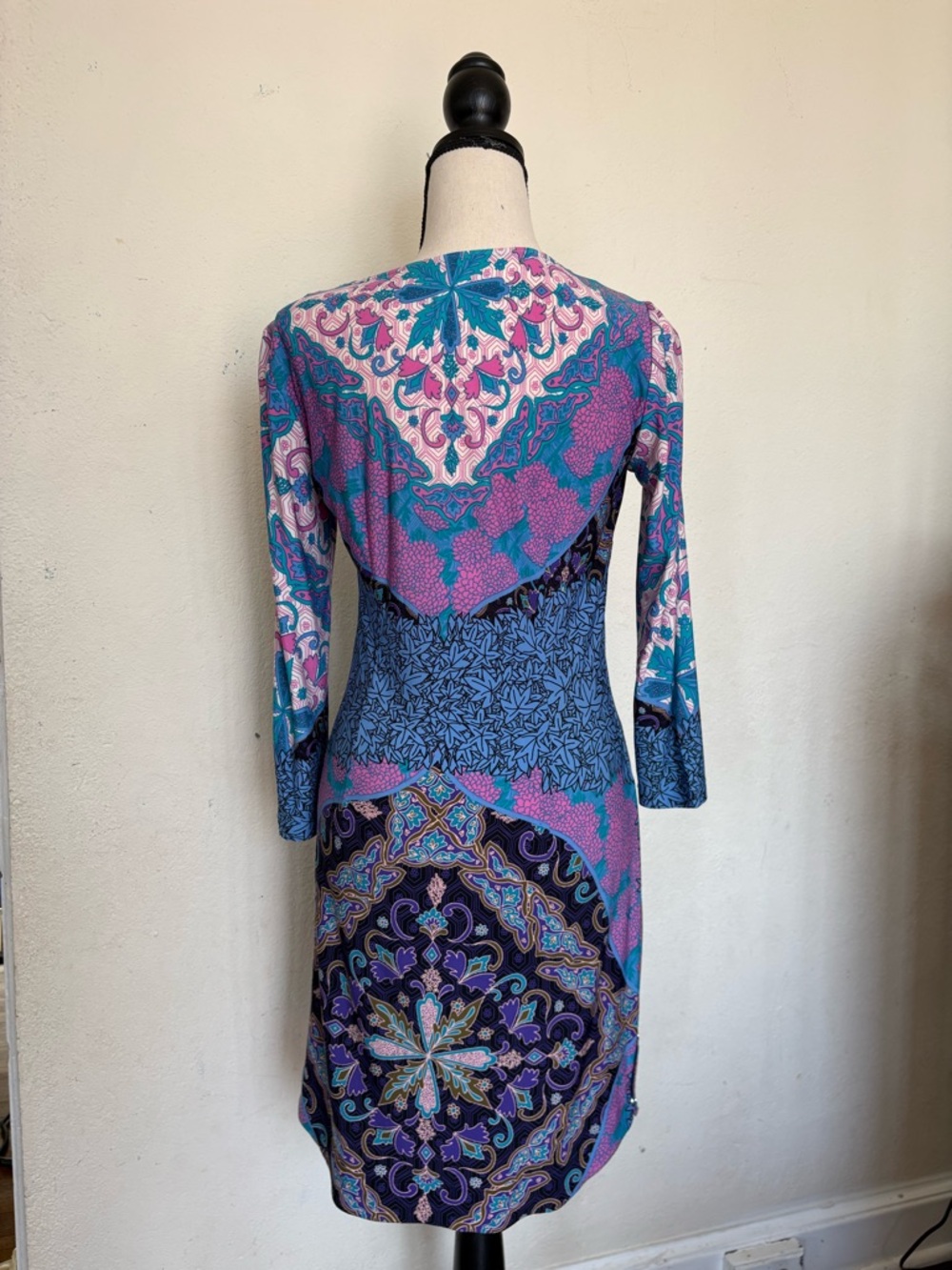 Alfred Blue & Purple Long Sleeve Sheath Dress - Picture 2 of 3